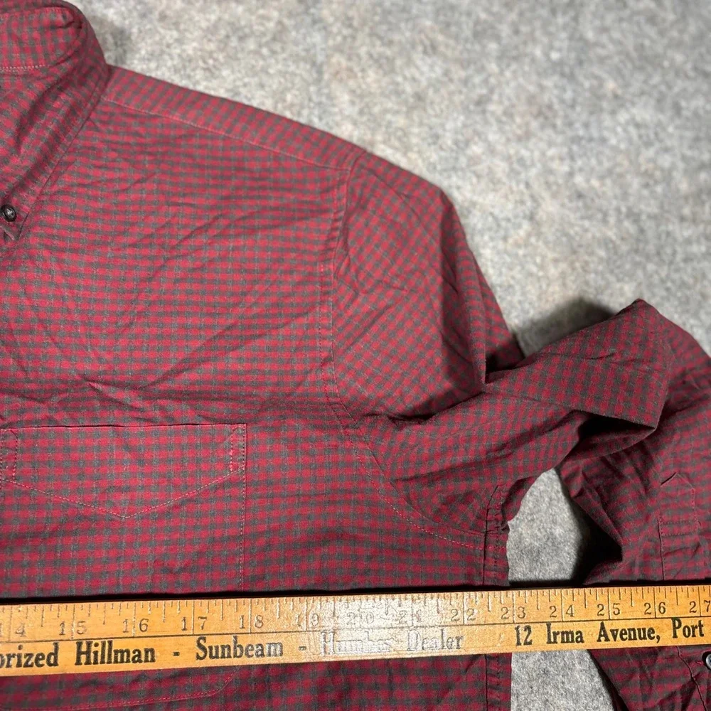 Bonobos Button Down Shirt Mens M Short Red Gingham Athletic Fit Check BSH01760A